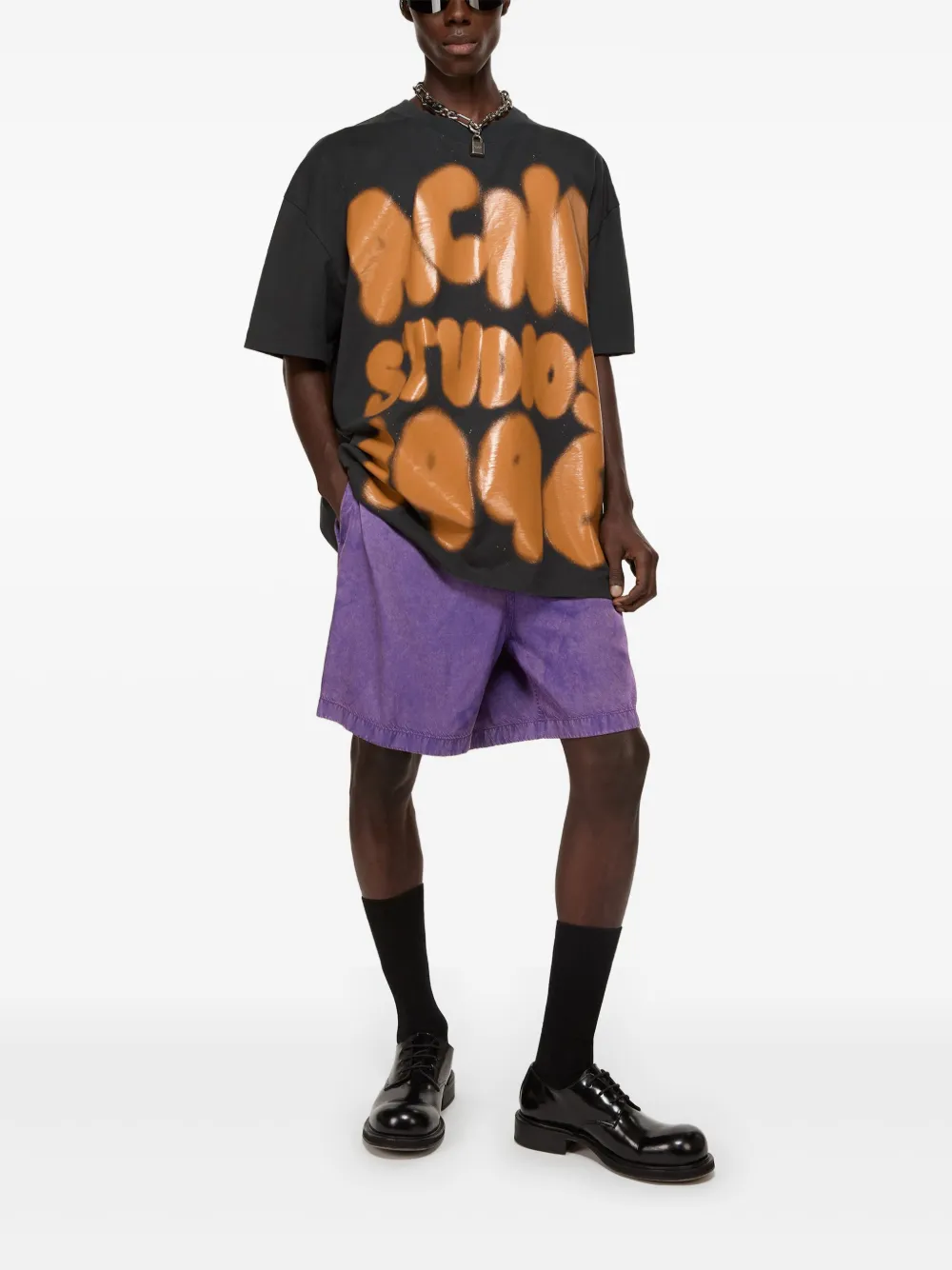 Acne Studios Zwembroek met logopatch Paars