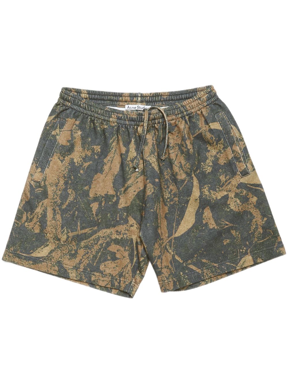 Acne Studios Fleece shorts met print Bruin