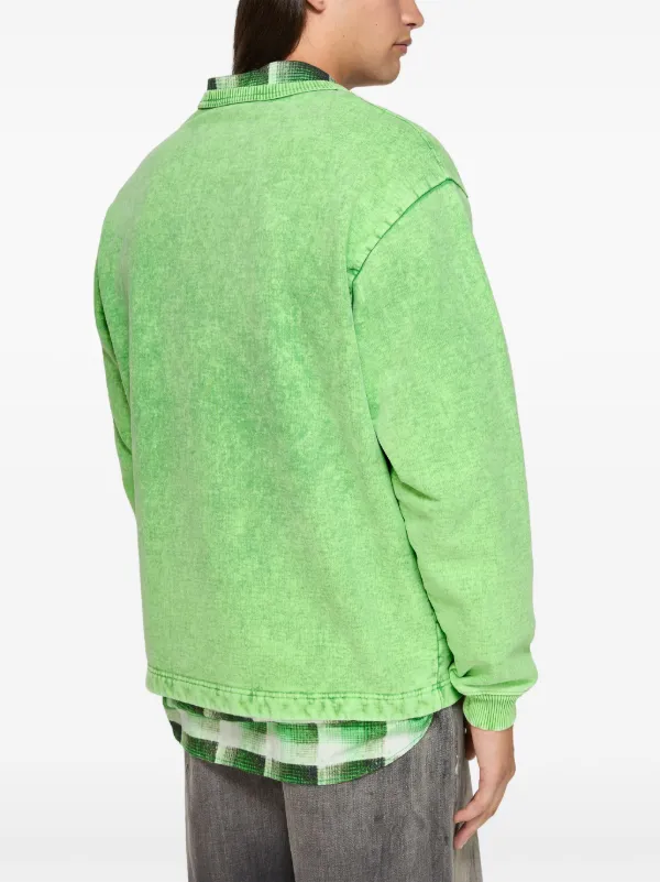 Acne Studios studded-logo Sweatshirt | Green | FARFETCH