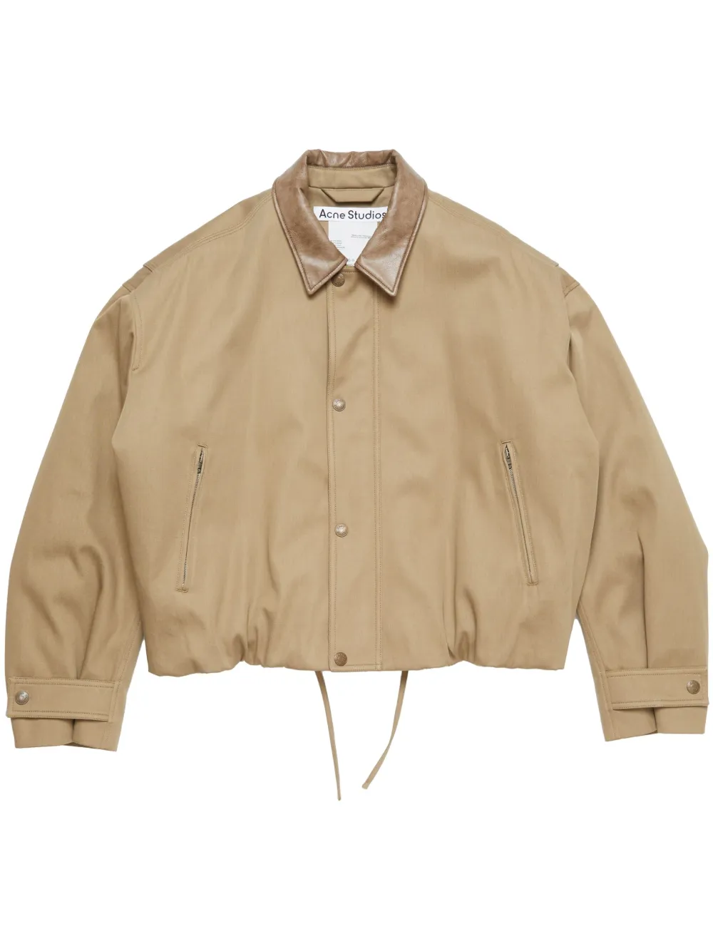 Acne Studios Jack met leren kraag Beige