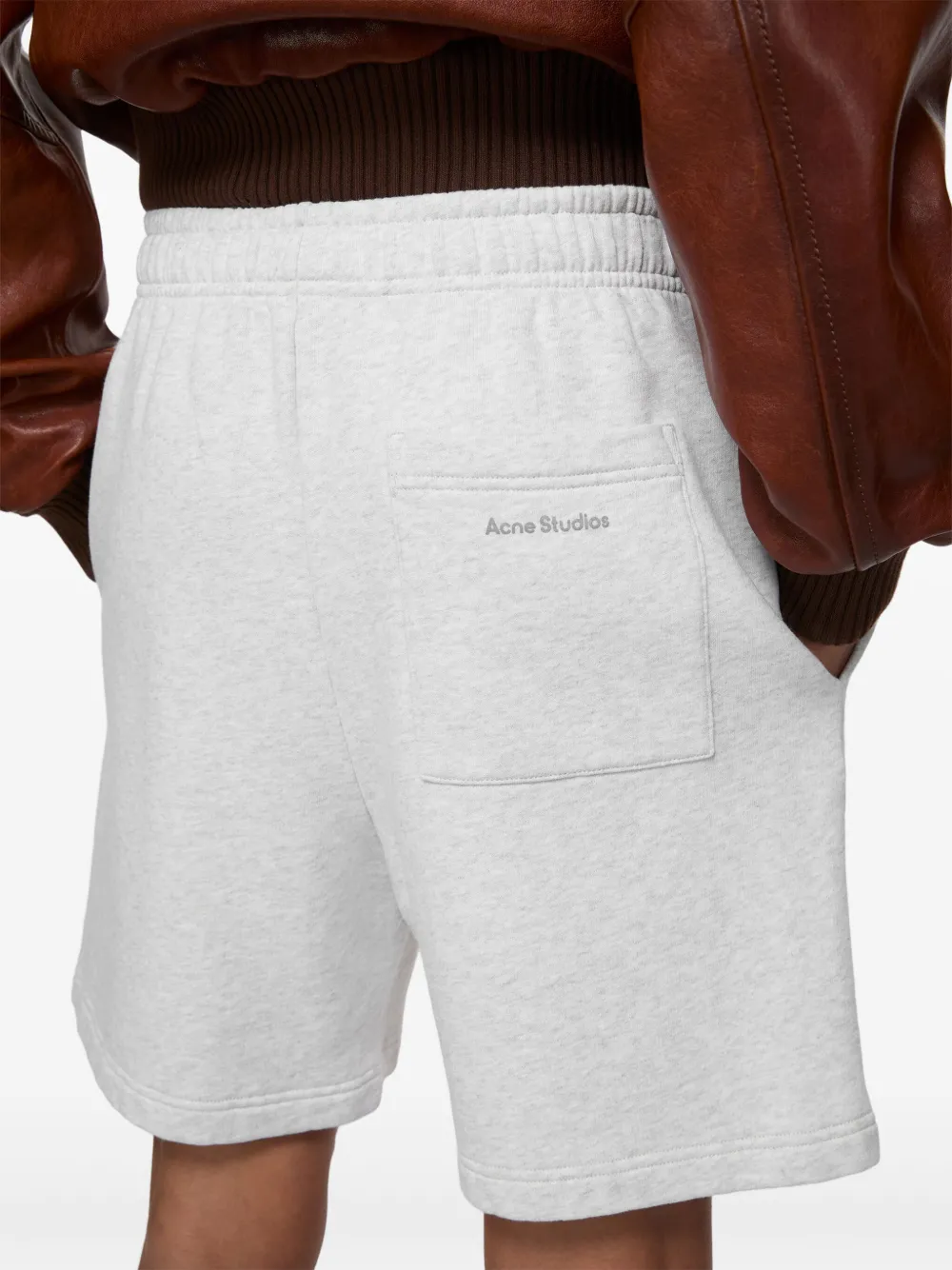 Shop Acne Studios Cotton Track Shorts In Grey