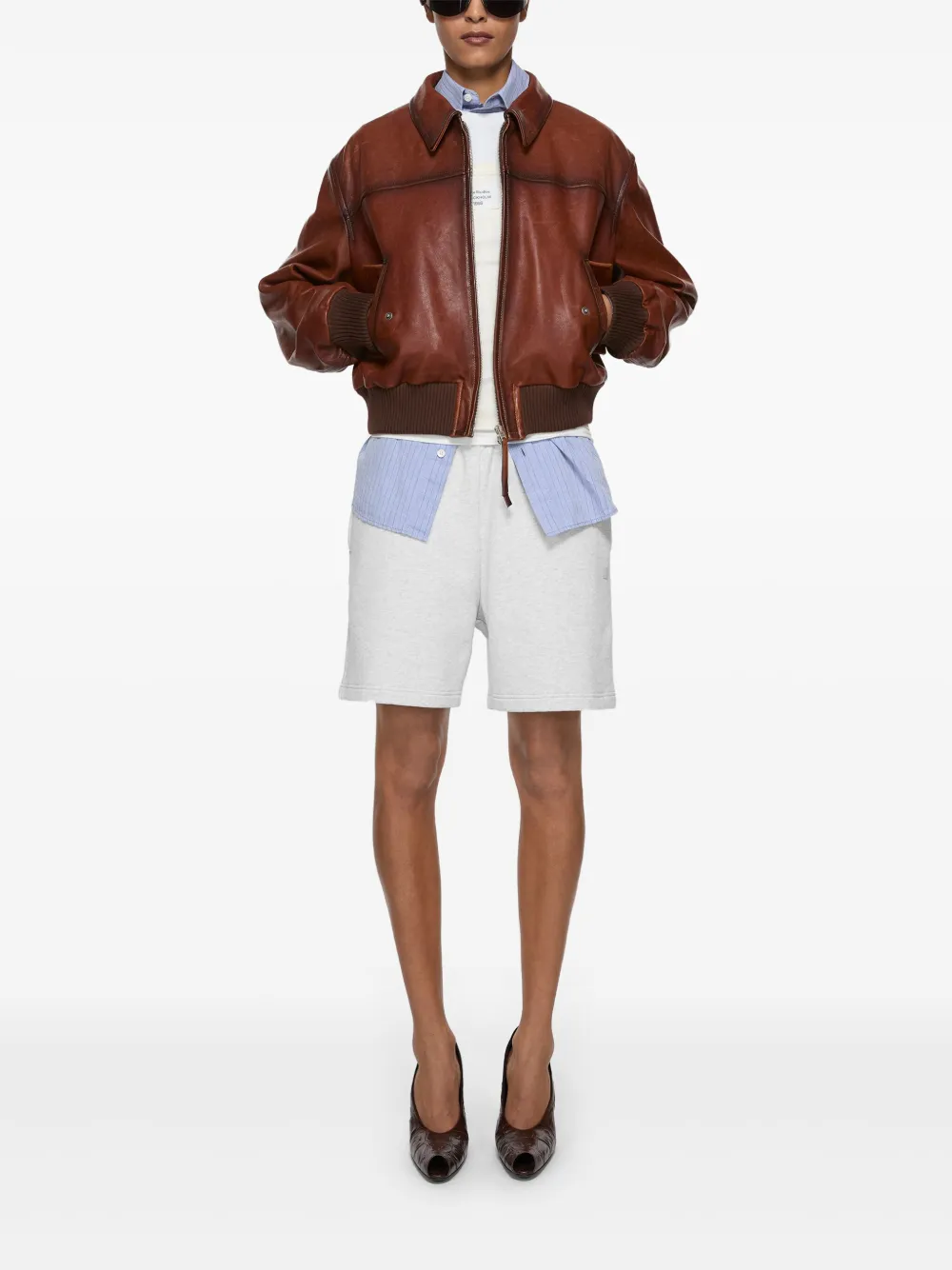 Shop Acne Studios Cotton Track Shorts In Grey