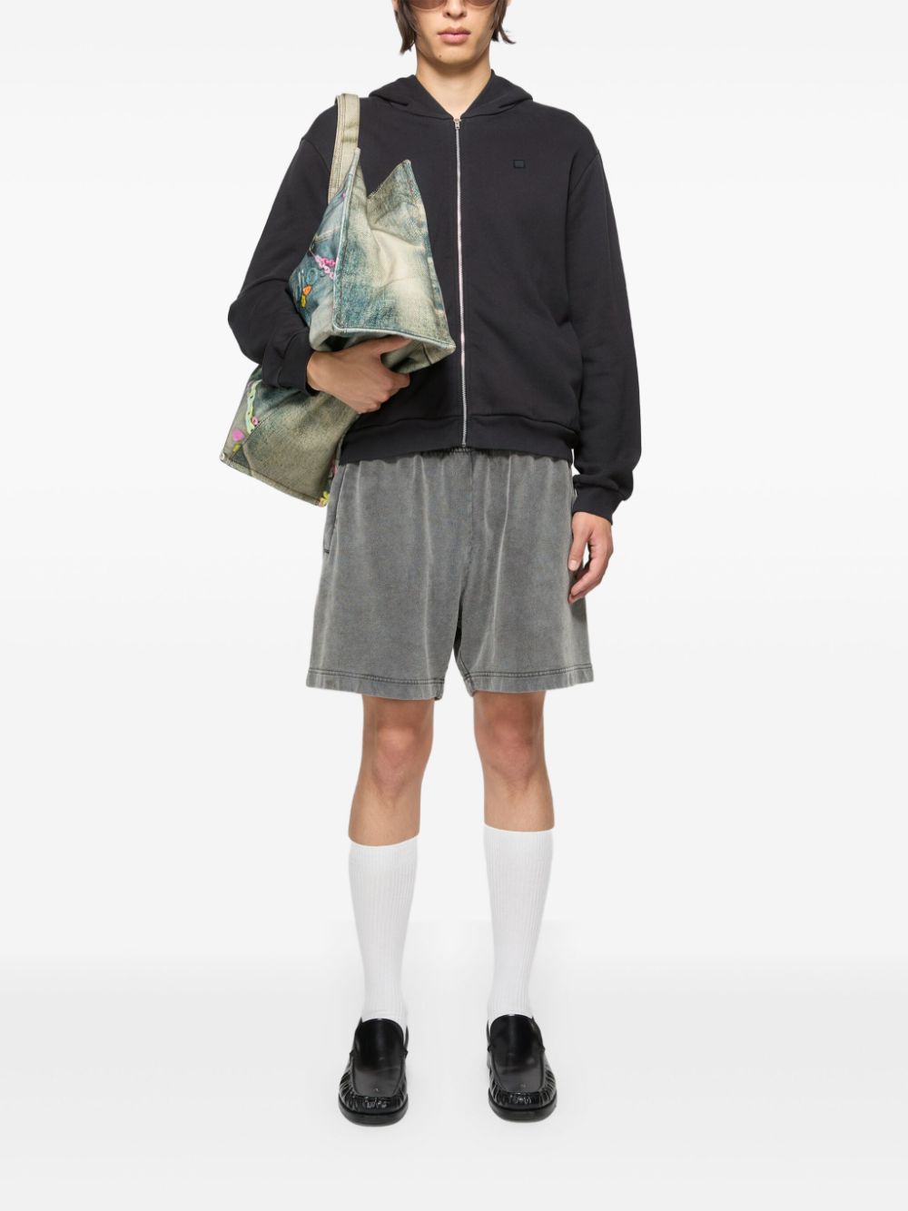 Acne Studios zip-up hoodie - Zwart