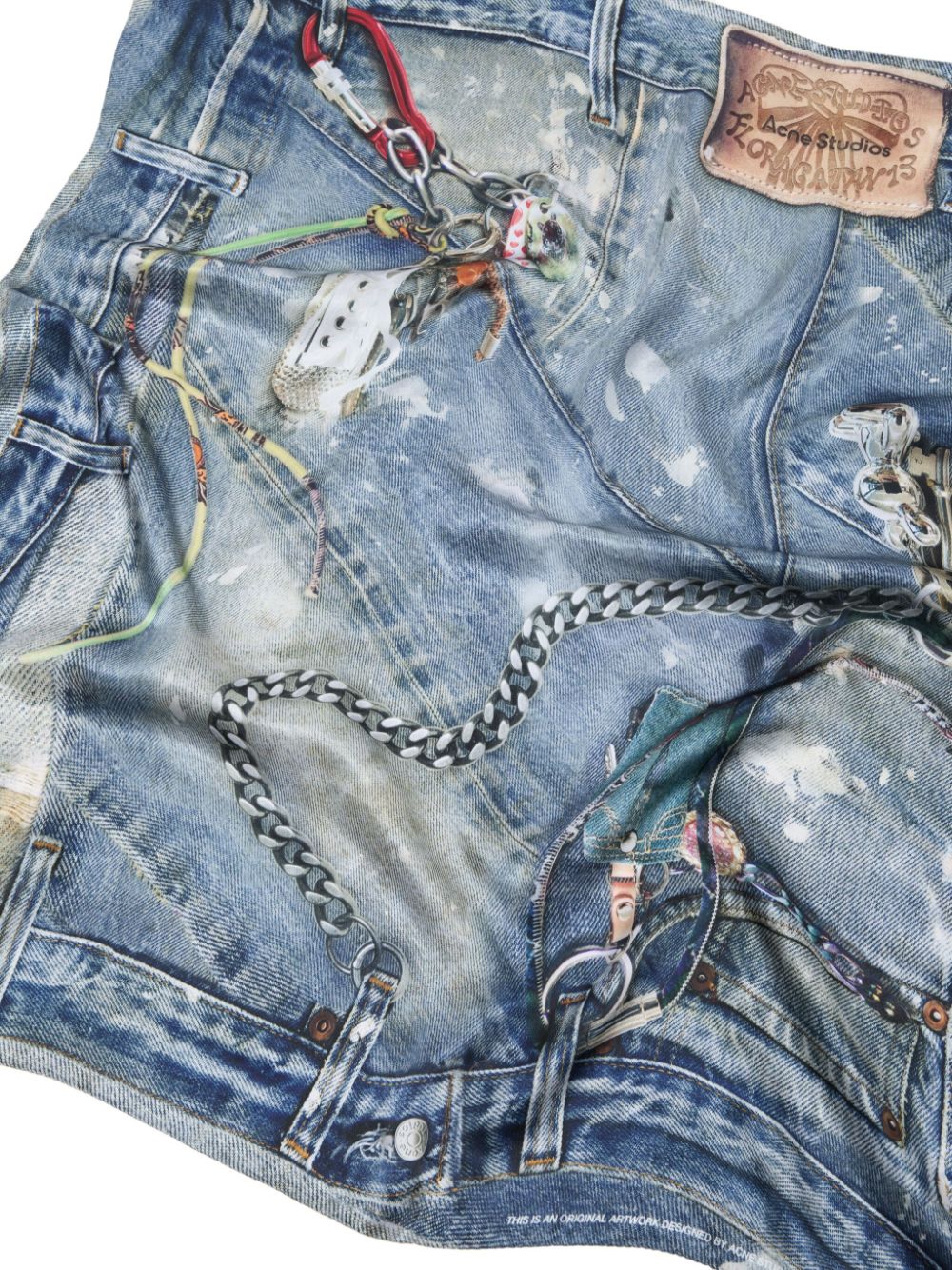 Acne Studios Sjaal met denim-print - Blauw