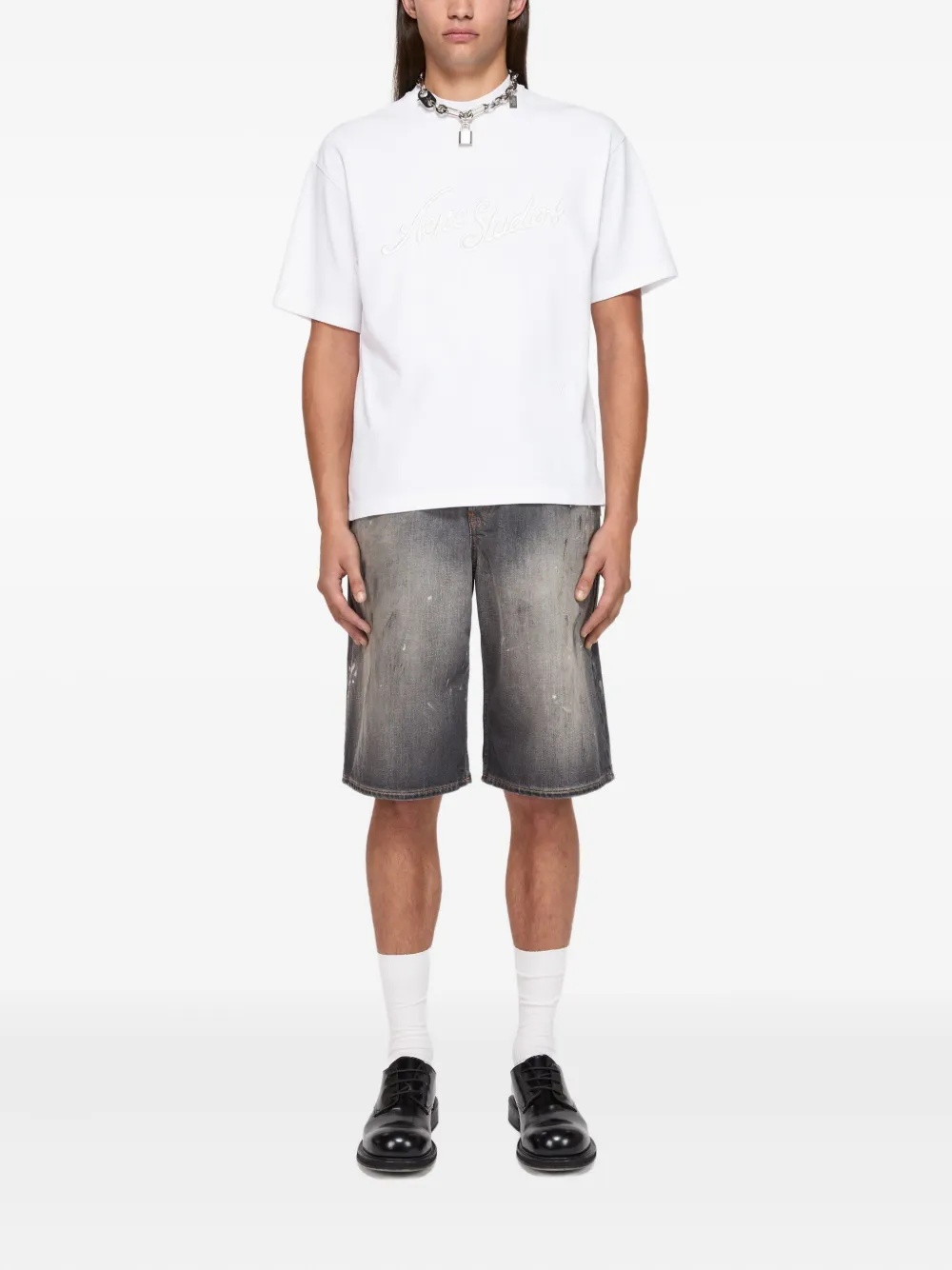 Acne Studios logo-embroidered T-shirt - Wit