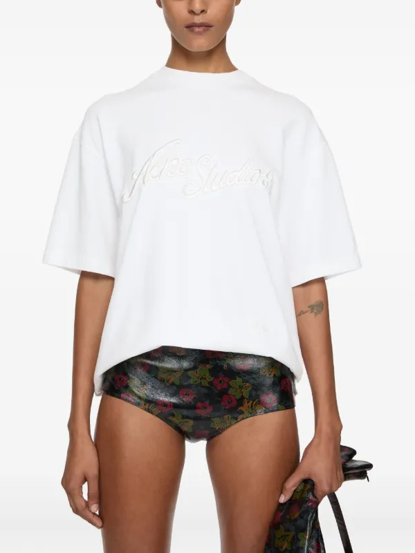 Tシャツ・カットソー Acne Studios SS23 SHIRT WITH LOGO EMBROIDERY (BB0489 AF2) Acne Studios Logo Embroidered T-Shirt | Liberty