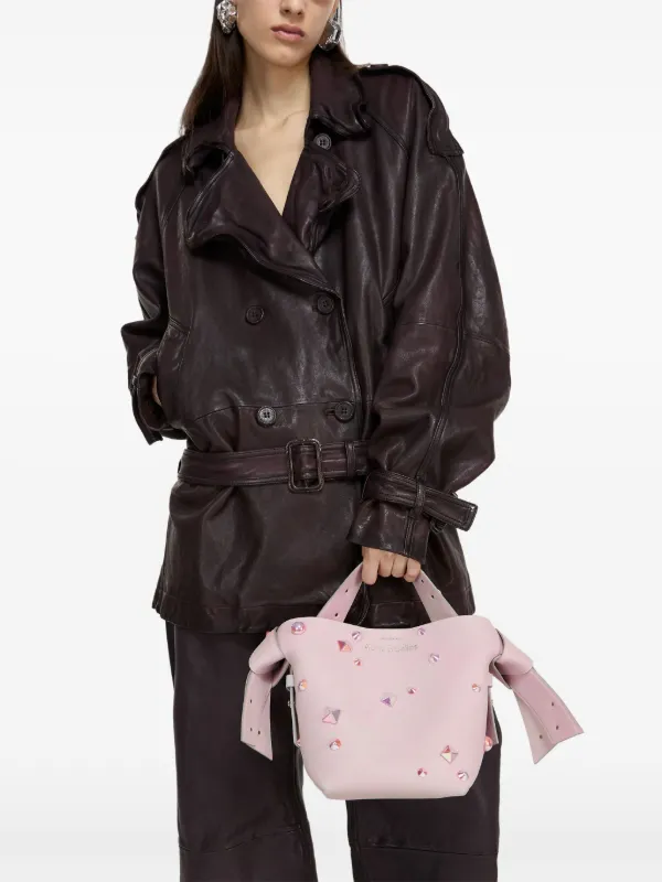 ★関税込み★【Acne Studios】Musubi ショルダーバッグ レザー ブラウン Musubi レザー ミニ ショルダーバッグ ノット付き
