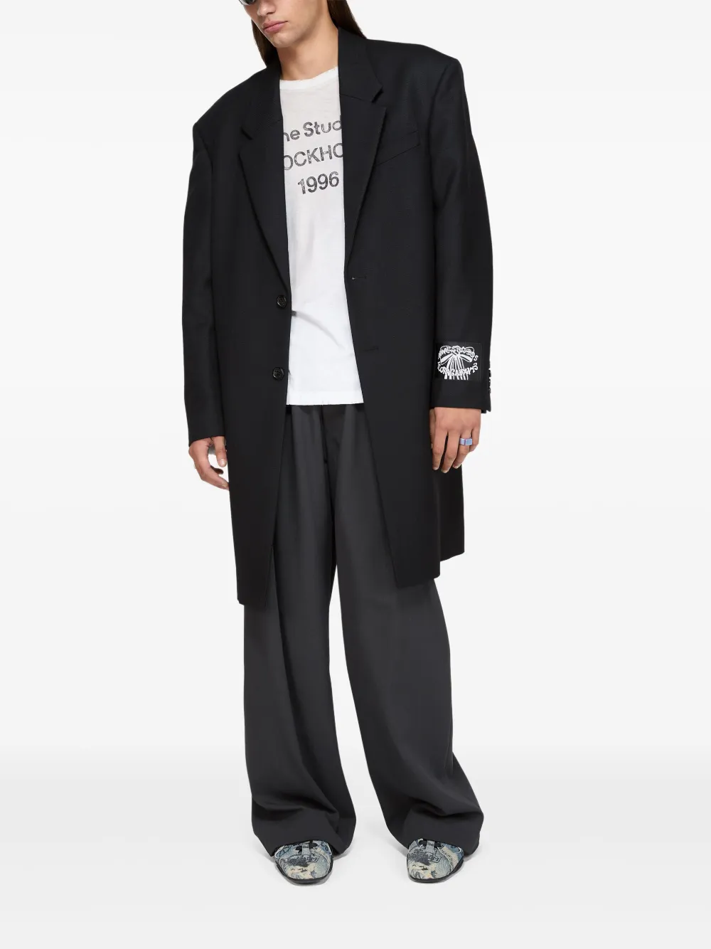 Acne Studios Jas met enkele rij knopen Zwart