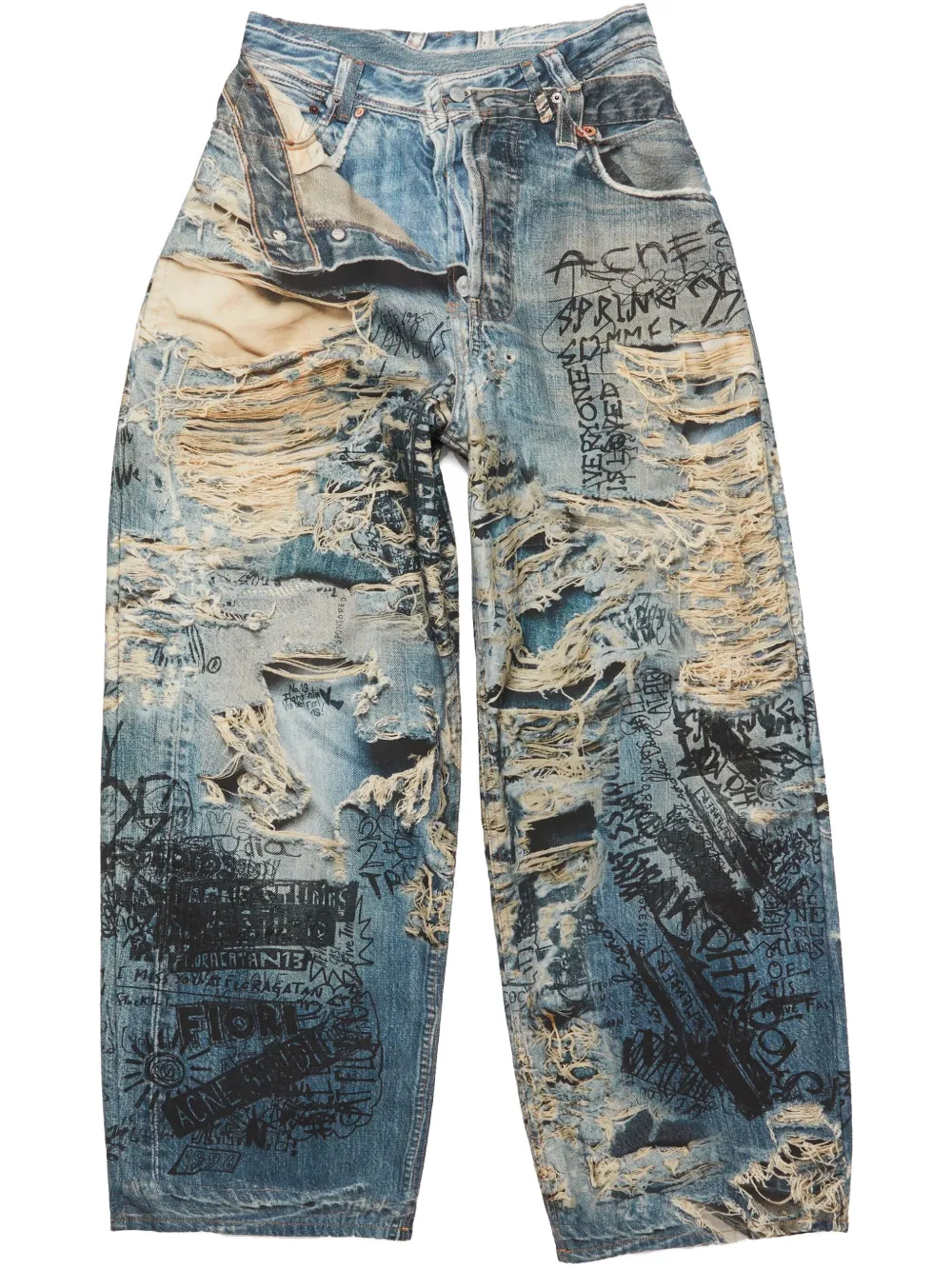 Acne Studios Jeans met wijde pijpen Blauw