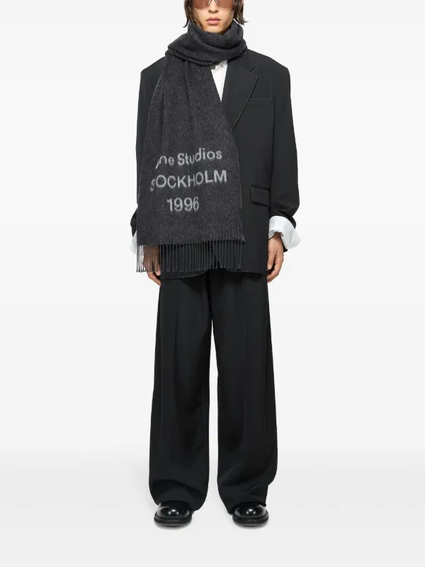 Acne Studios ロゴ スカーフ | ブラック | FARFETCH JP