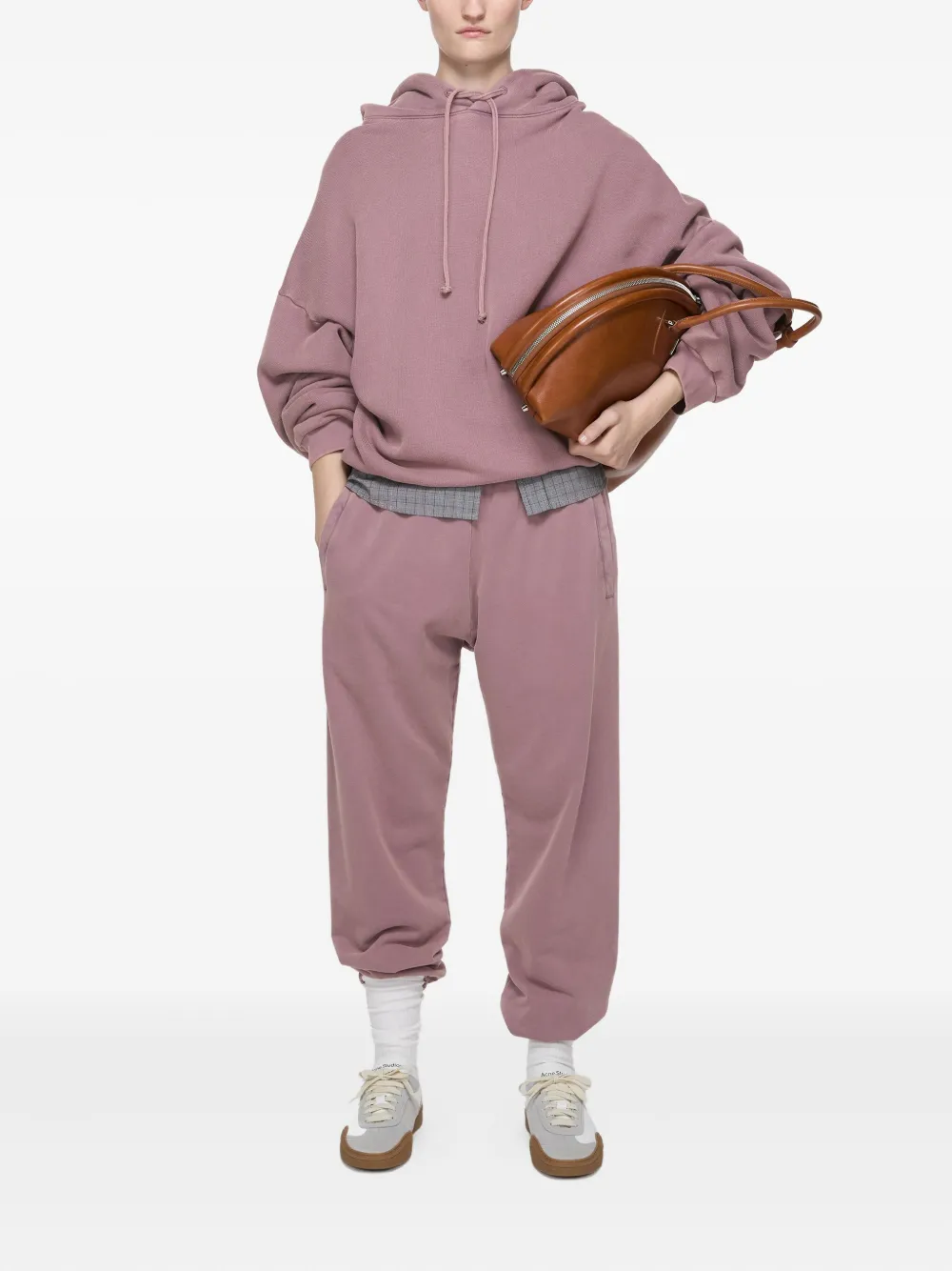 Acne Studios Trainingsbroek met geborduurd logo Roze