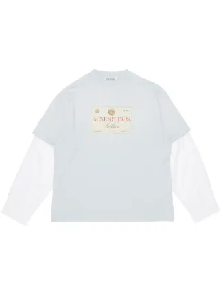 Acne Studios Printed Layered T-shirt | Blue | FARFETCH