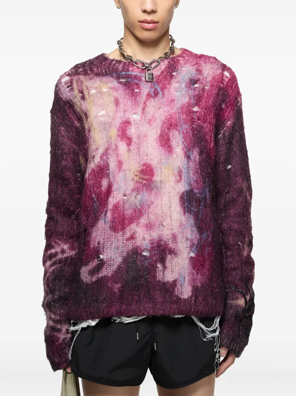 Acne Studios Intarsia gebreide trui Paars