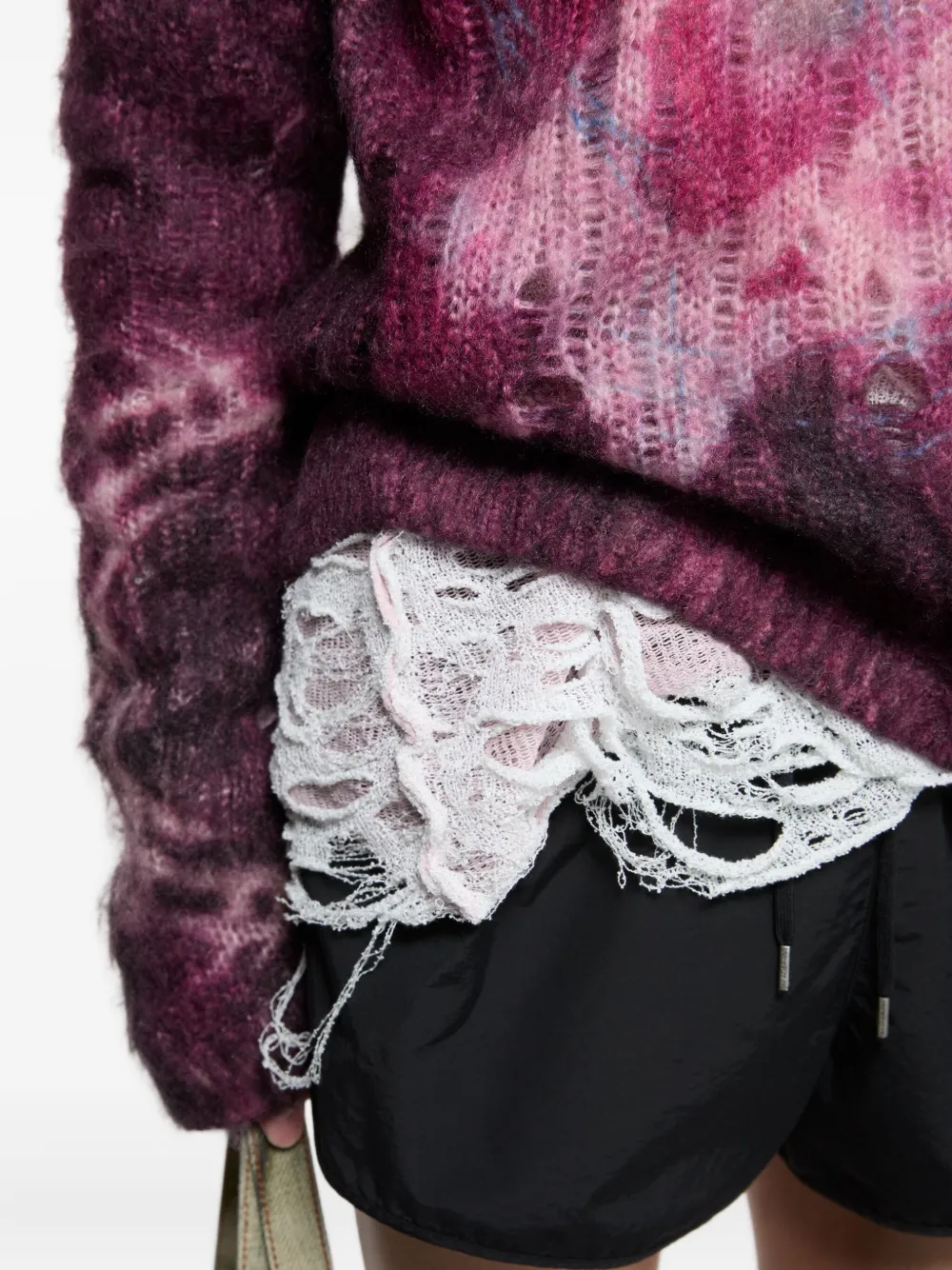Acne Studios Intarsia gebreide trui Paars