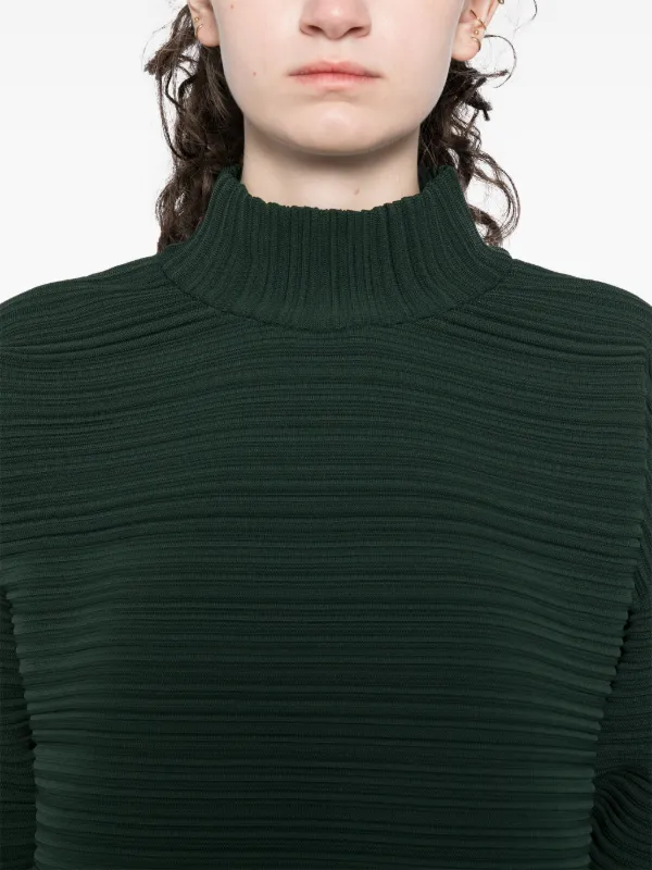 Pleats Please Issey Miyake クレープ ニットトップ | グリーン