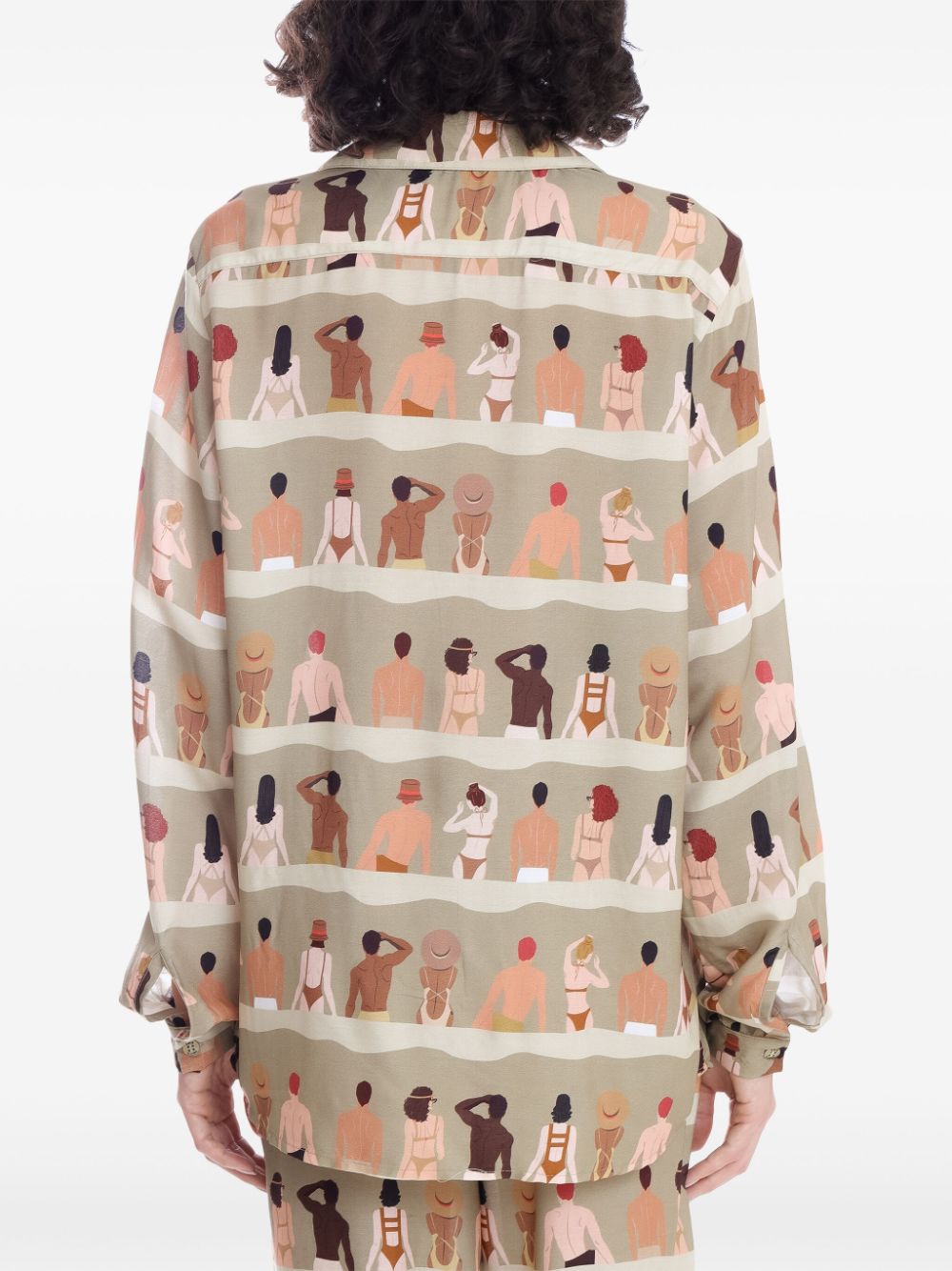 Shop Amir Slama Graphic-print Shirt In Neutrals