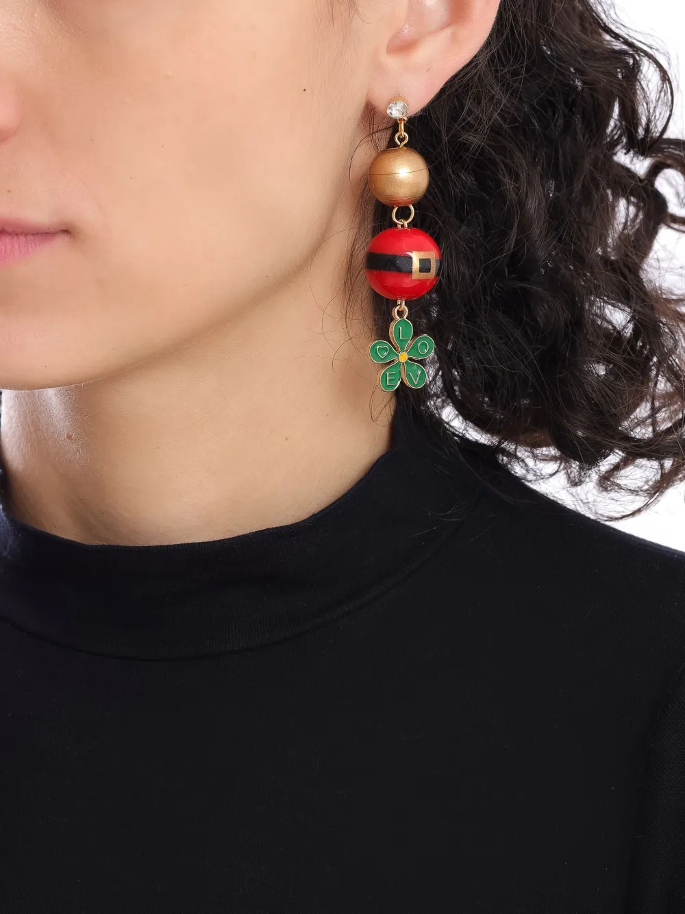 Amir Slama Christmas-motifs Asymmetric Earrings In Gold