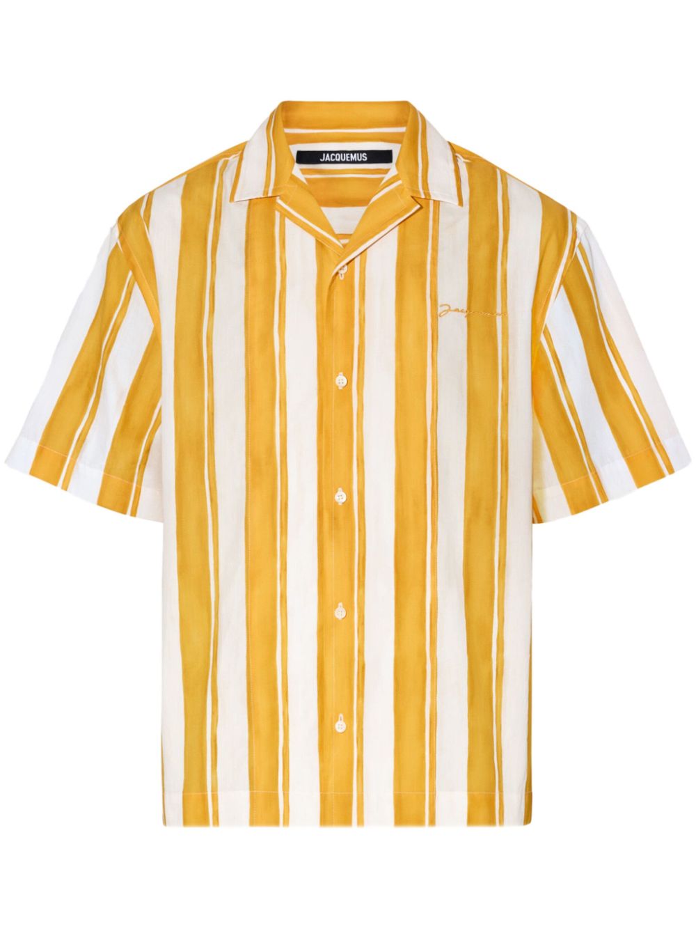 Jacquemus logo-embroidered striped shirt - Yellow