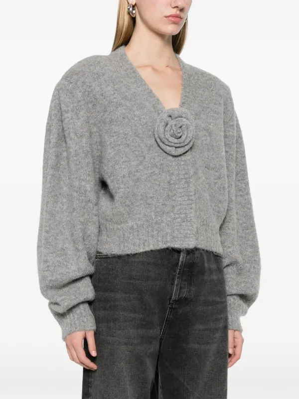 ROTATE BIRGER CHRISTENSEN fine-knit Cropped Cardigan | Grey | FARFETCH CA