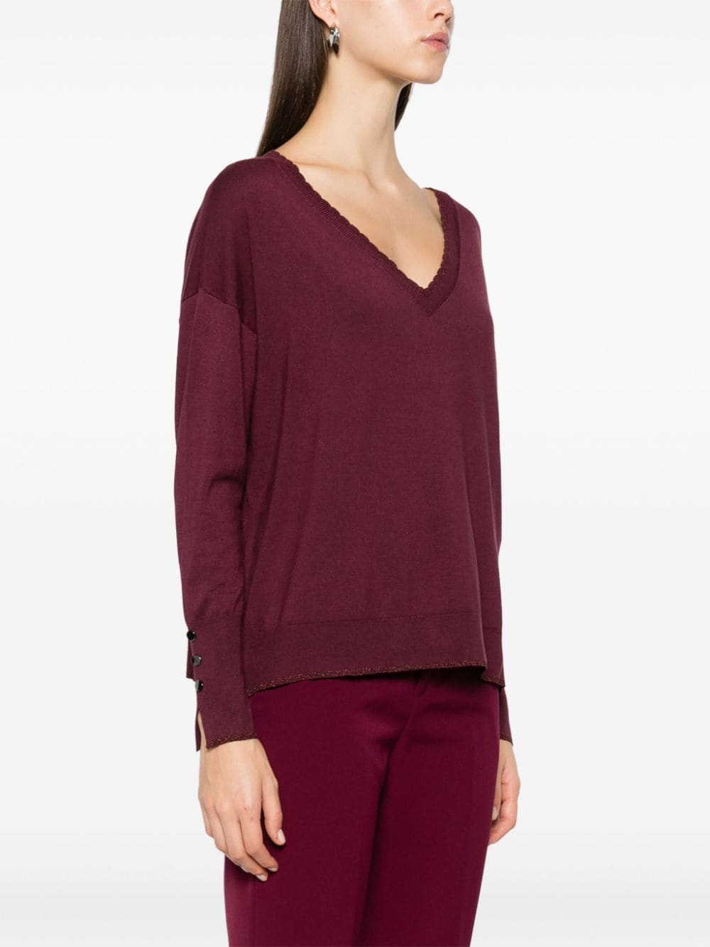 Shop Liu •jo V-neck Sweater In Red