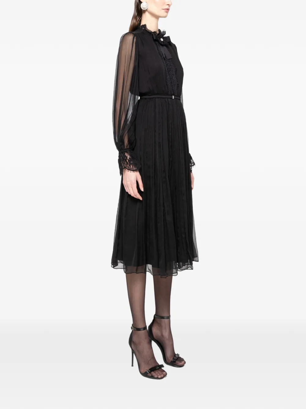  Nissa Crystal-detail Silk Midi Dress - Black 