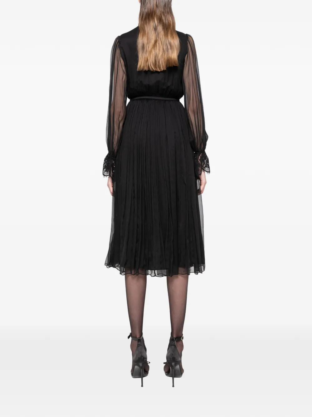  Nissa Crystal-detail Silk Midi Dress - Black 
