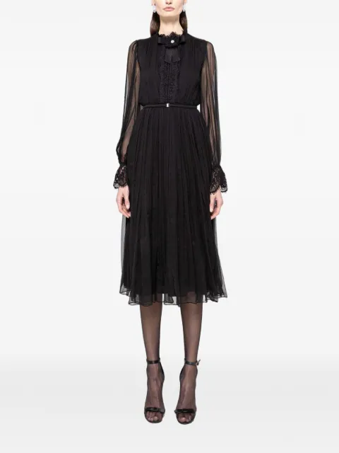 NISSA crystal-detail silk midi dress