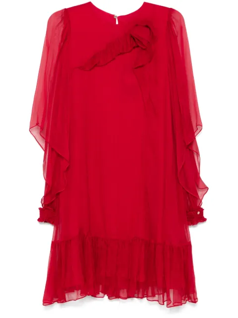 NISSA robe mi-longue à appliqué floral