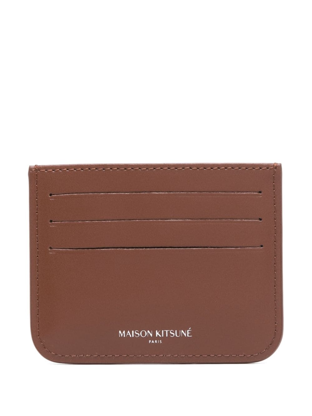 Shop Maison Kitsuné Fox Head Card Holder In Brown