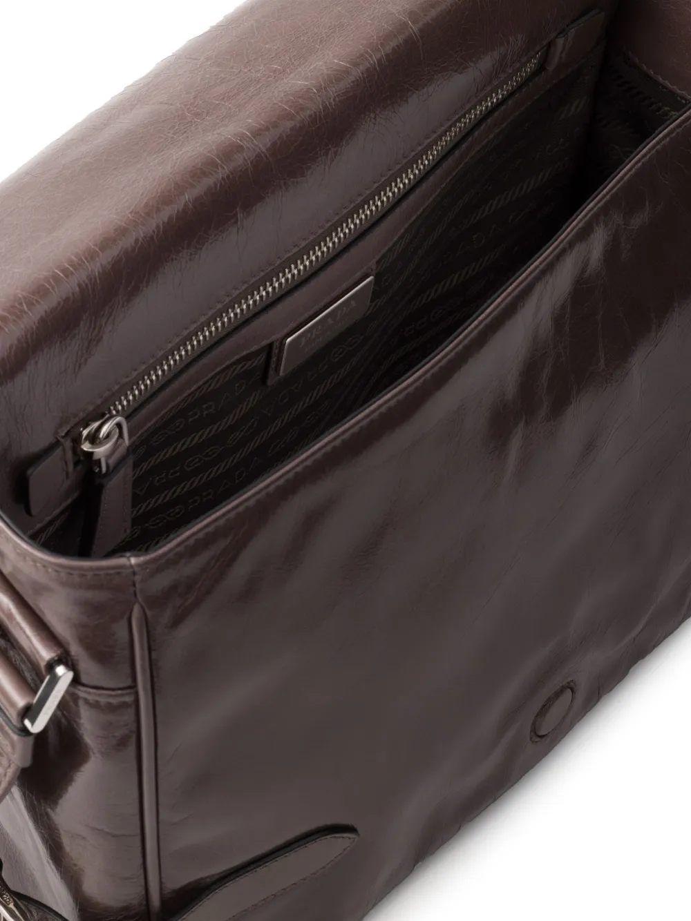 Prada Leren schoudertas Bruin