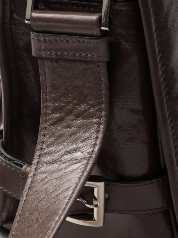 PRADA ブラウン レザー ショルダーバッグ Prada レザー ショルダーバッグ | ブラウン | FARFETCH JP