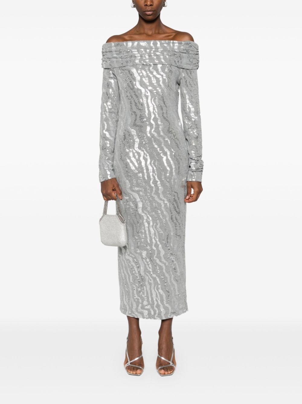 ROTATE BIRGER CHRISTENSEN sequinned midi dress - Grijs