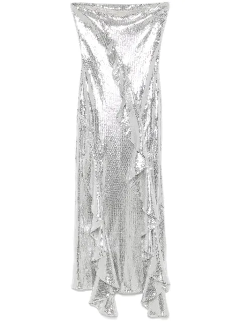 ROTATE BIRGER CHRISTENSEN ruffled-trim sequinned maxi dress