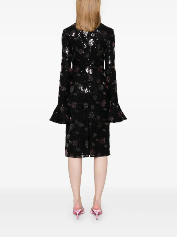 【関税&送料込】Rotate Birger Christensen Lace Midi Dress ROTATE BIRGER CHRISTENSEN Lace Midi Dress | Black | FARFETCH JO