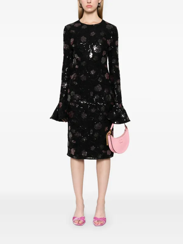 ROTATE BIRGER CHRISTENSEN Lace Midi Dress | Black | FARFETCH JO