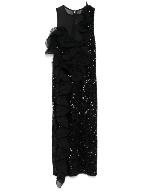 ROTATE BIRGER CHRISTENSEN ruffled-detailing sequinned midi dress