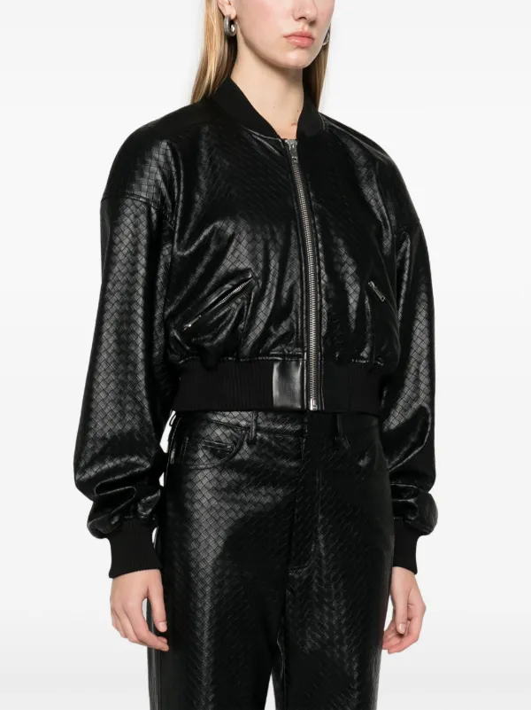 ジャケット Rotate Birger Christensen Black Single-Breasted Jacket With ROTATE BIRGER CHRISTENSEN Braided Cropped Bomber Jacket