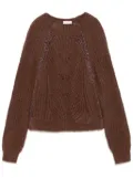 LIU JO lurex-detail sweater - Brown