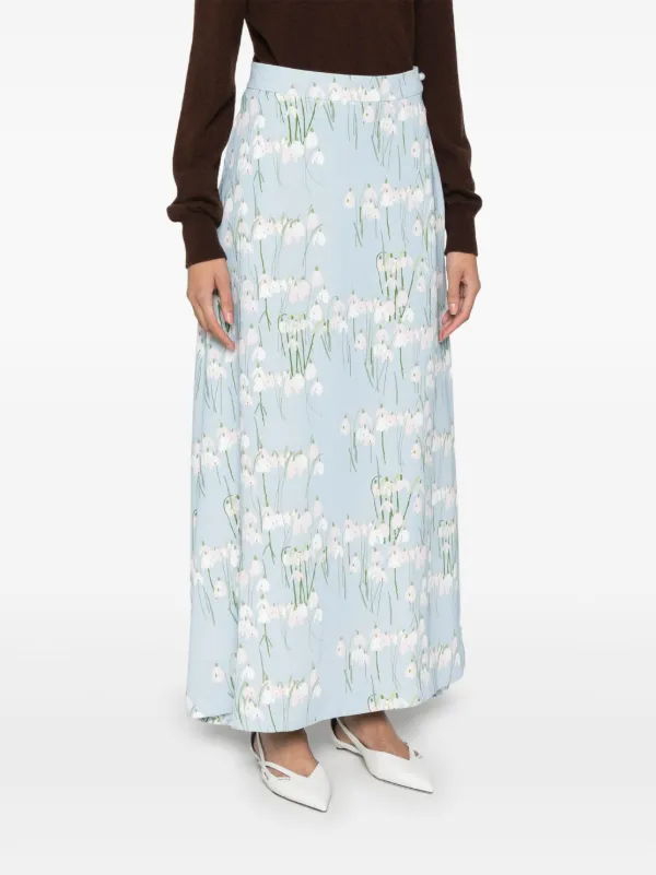 スカート BERNADETTE FW24 SKIRT LEANNE MIDI (PS25 RTW MSKIRT LEA E07) Bernadette Skirt Leanne Midi Snowdrop/Winter Blue