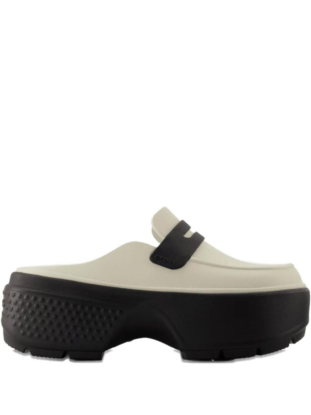 Crocs Platform-heel Slippers In White