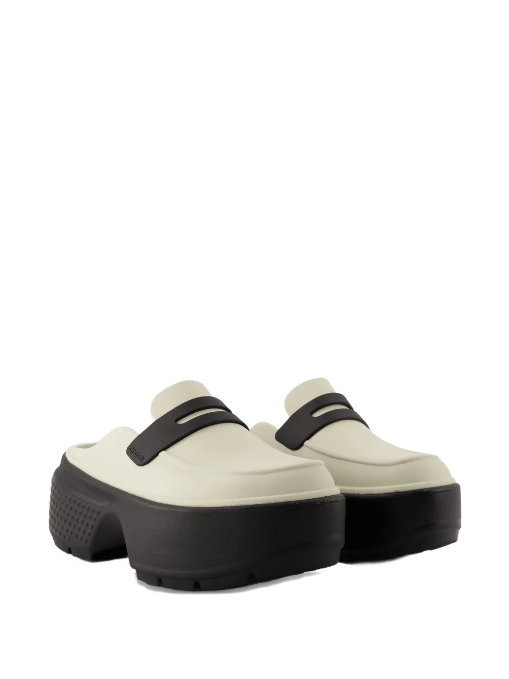 Crocs Platform-heel Slippers In White