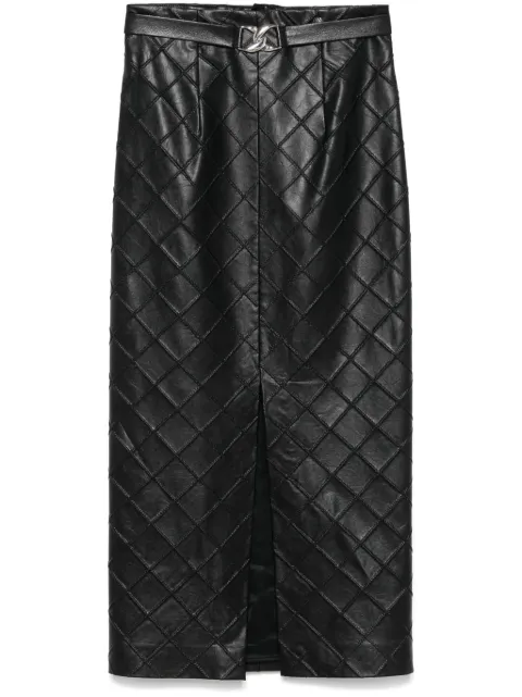 NISSA faux-leather midi skirt