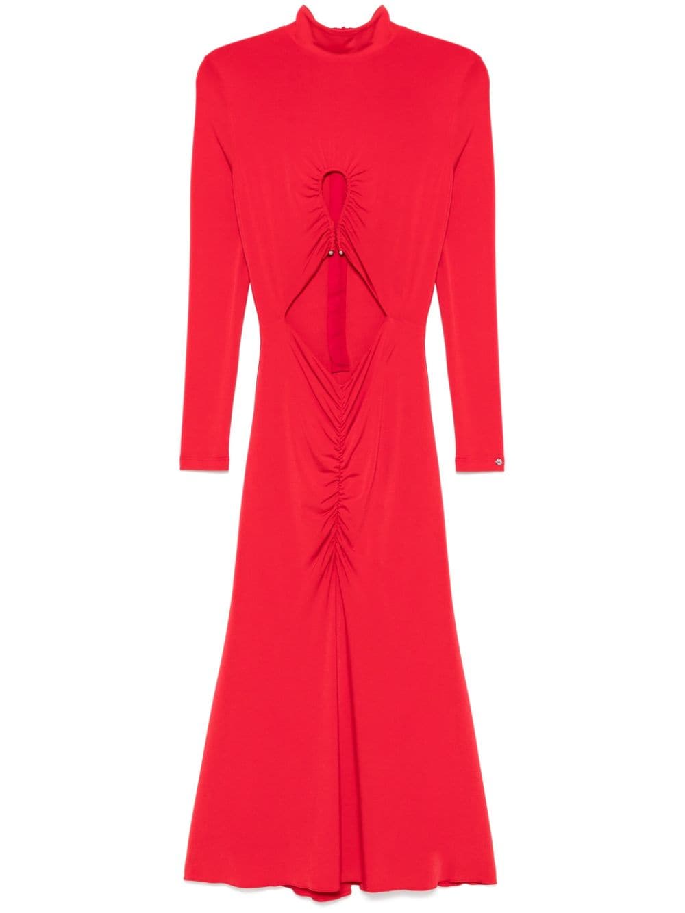 Shop Nissa Cut Out-detail Midi Dress In Red