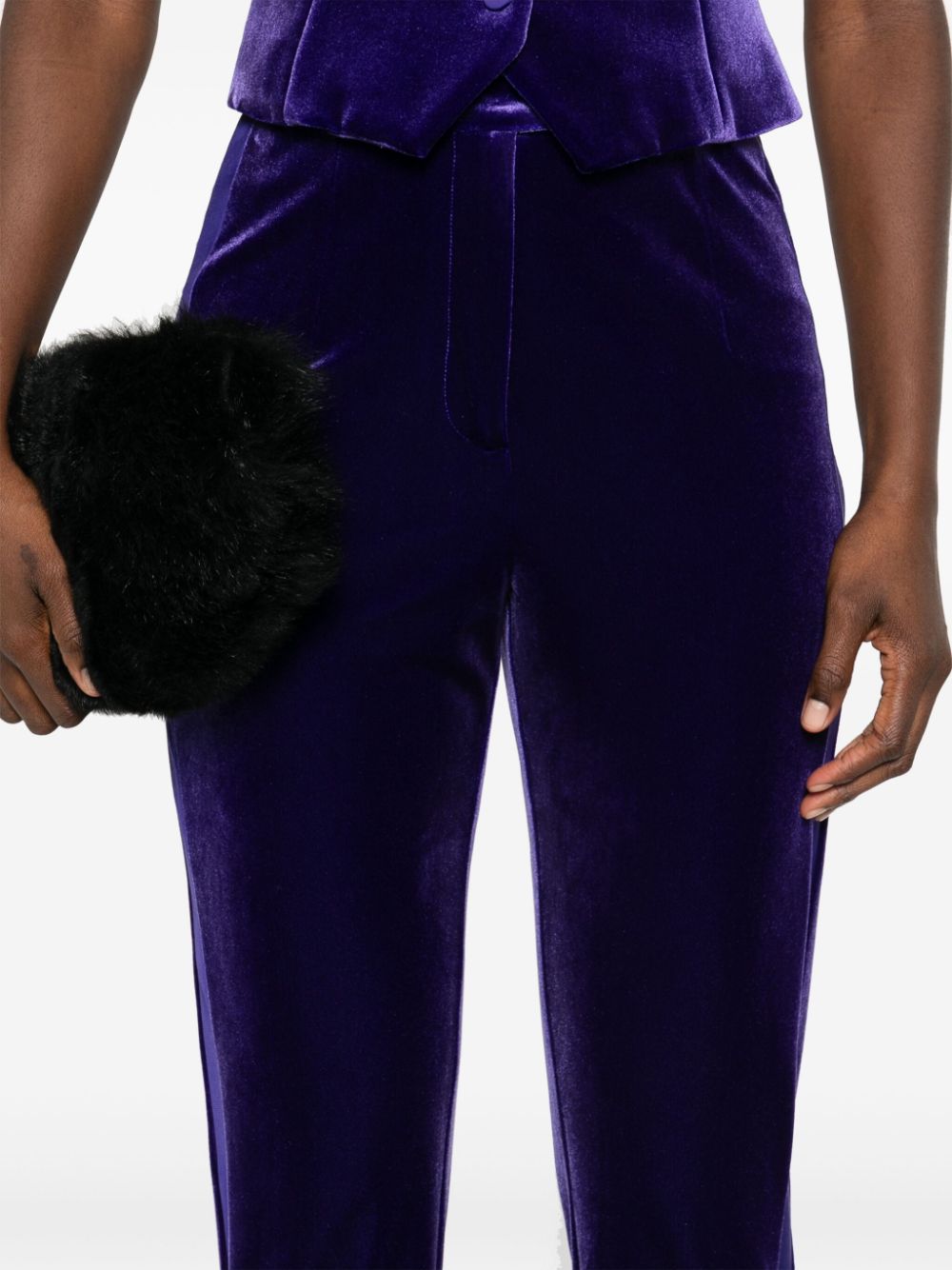 NISSA HIGH-WAIST VELVET TROUSERS 