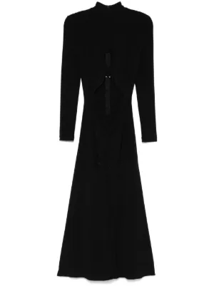 ganni ruched velvet midi dress Asymmetric ruched velvet midi dress in black - Ganni