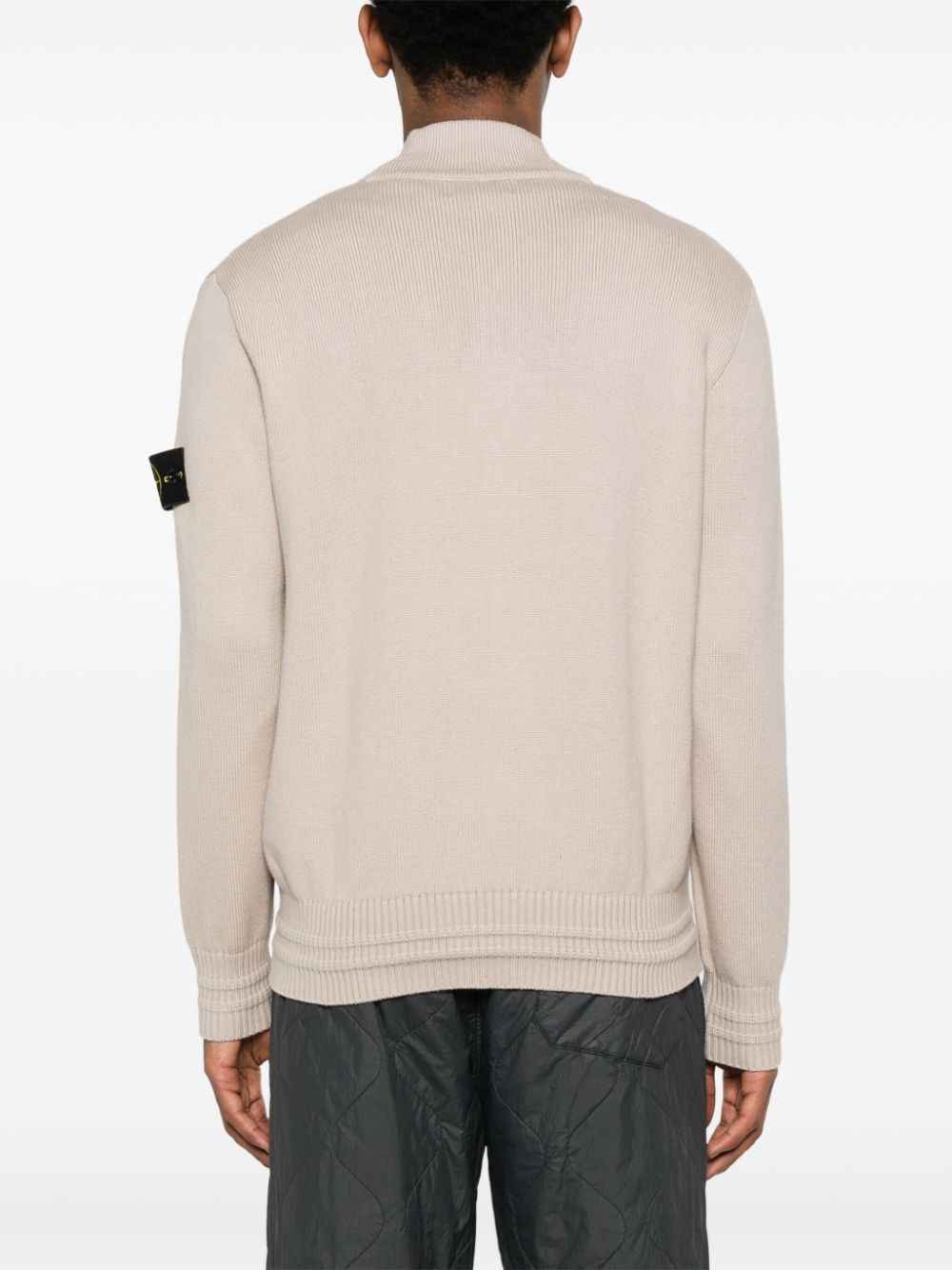 Shop Stone Island Compass-badge Cardigan In Neutrals