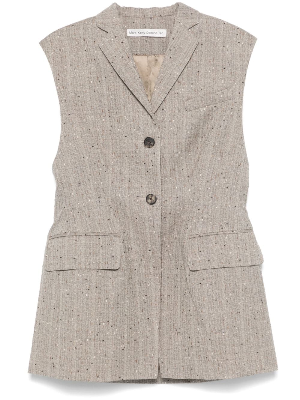 Mark Kenly Domino Tan Notched-lapels Vest In Neutrals