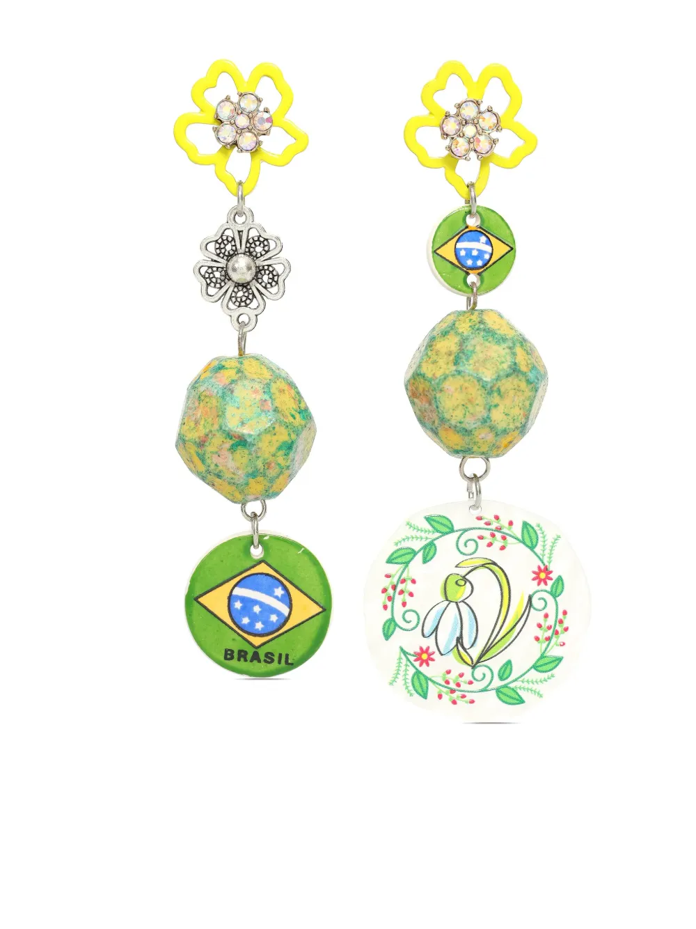 Amir Slama Drop-design Earrings In Grün