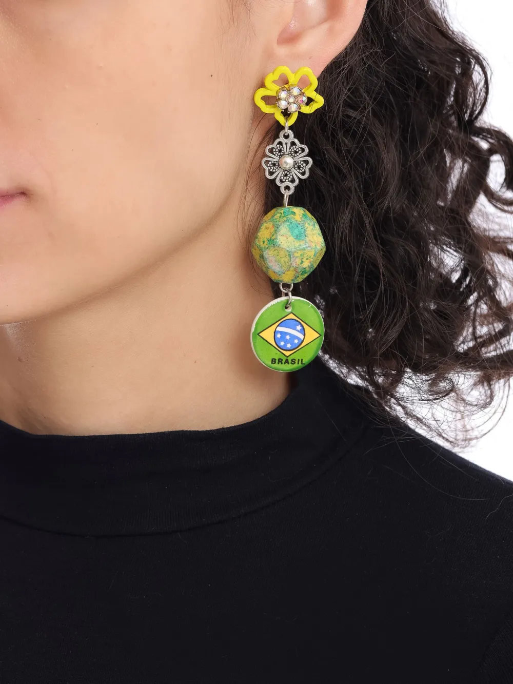 Amir Slama Drop-design Earrings In Grün