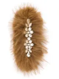 Simone Rocha faux-fur crystal hair clip - Brown